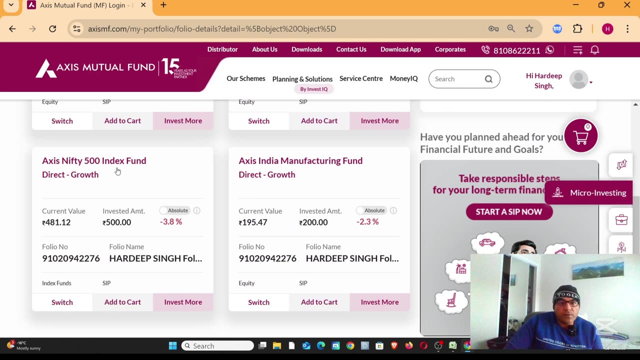 500 Rs Weekly SIP Axis Bank BSE Sensex Index Fund Mutual Fund Investing To Make Money In Long Time