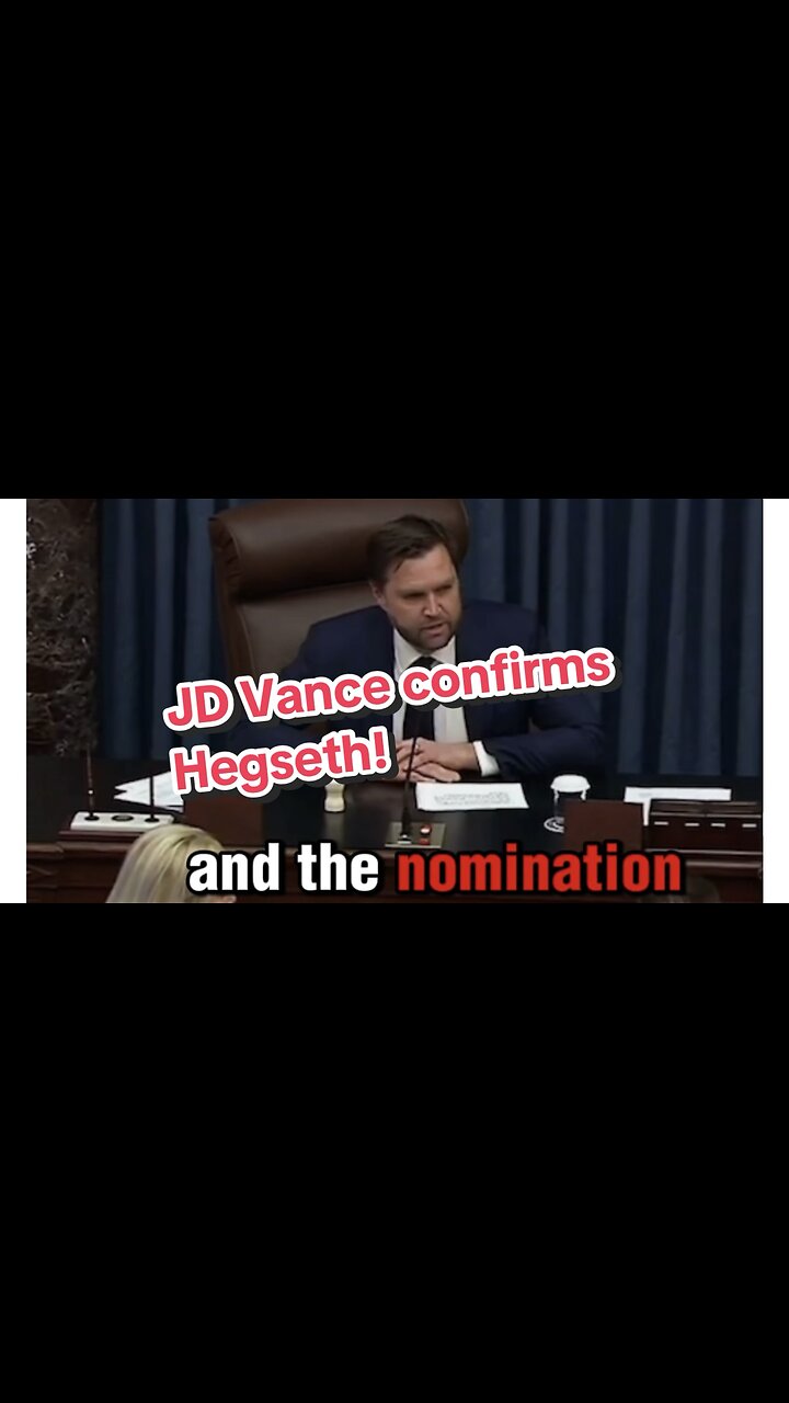 JD Vance confirms Pete Hegseht as Sec Def!