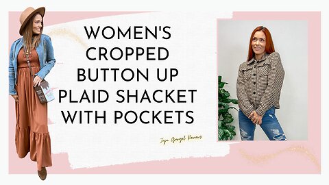 Women's cropped button up plaid shacket with pockets review