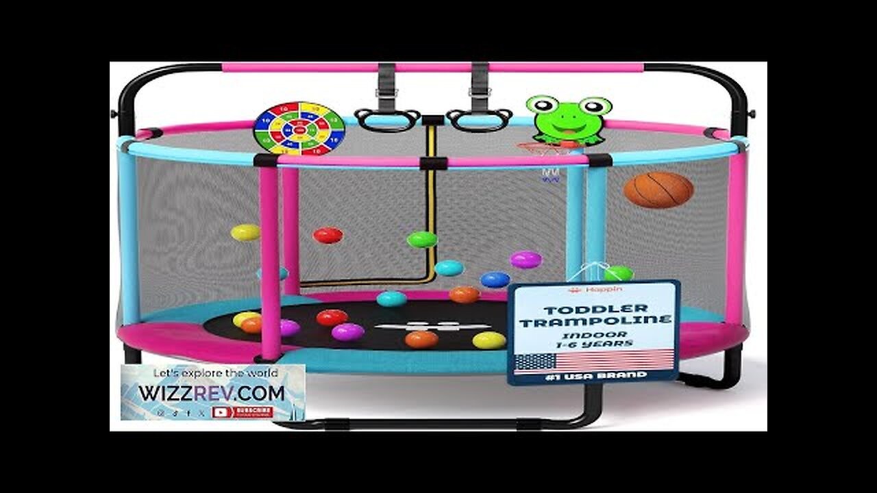 Happin® 55” Upgraded Toddler Trampoline Indoor & Outdoor Playset Ages 1-6 5FT Review