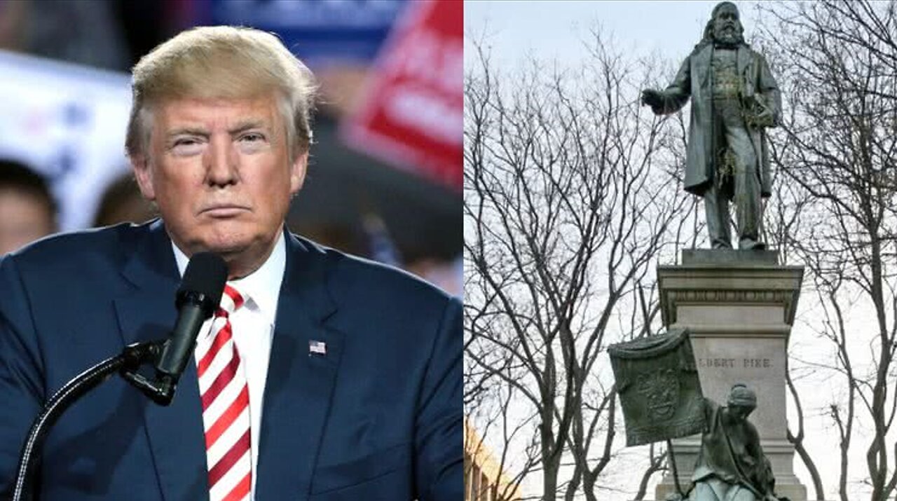 REMEMBER WHEN TRUMP WAS MAD AT MAYOR BOWSER FOR THE DESTRUCTION OF THE MASONIC ALBERT PIKE STATUE?