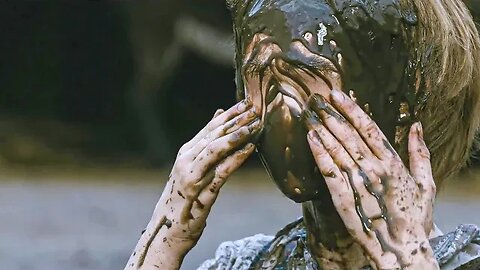 Girl Wipes The Mud Off Her Face But Her Facial Features Disappear