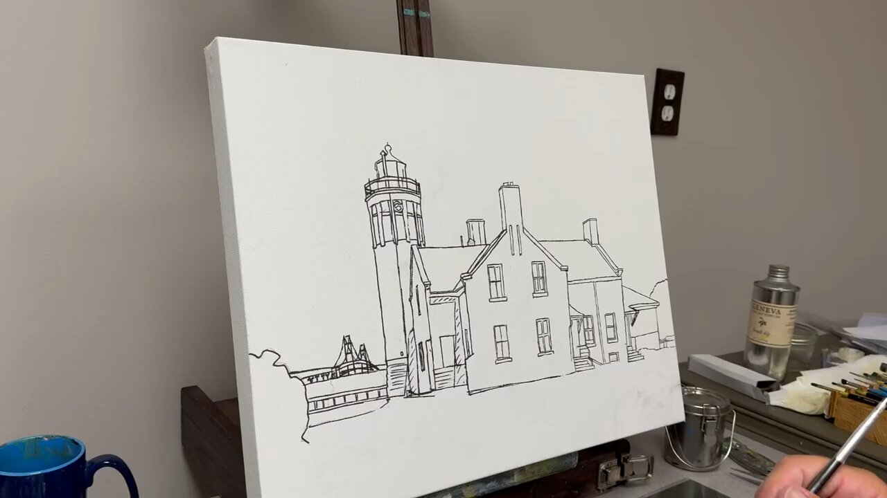Old Mackinac Point Light | Relaxing Art Time-lapse