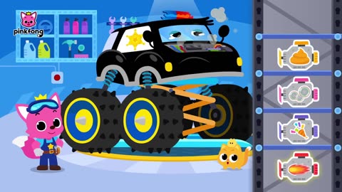 The Police Monster Truck Is Broken | Car Hospital | Fun Car Songs