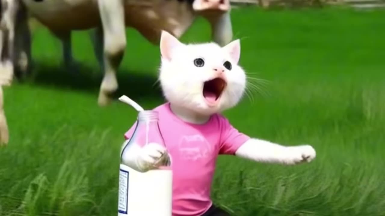 Cute Kitten steals Watermelon to make Pudding #funny #cute #kittten