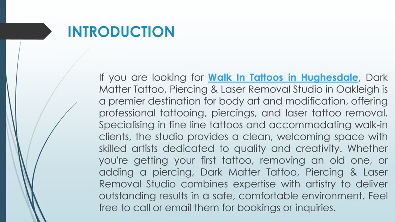 If you are looking for Walk In Tattoos in Hughesdale