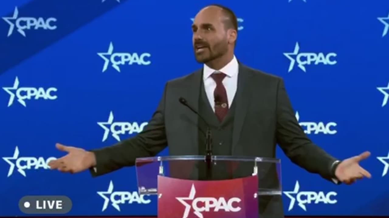 Eduardo Bolsonaro denounced censorship in Brazil at a CPAC event