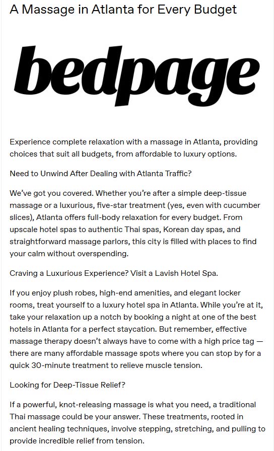 A Massage in Atlanta for Every Budget