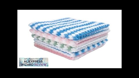 5PCS Coral Fleece Thickened Dish Cloth Does Not Stick To Oil Kitchen Review