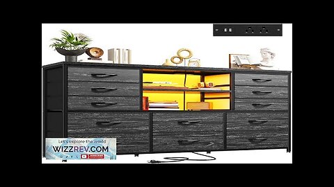 EnHomee Black Dresser with LED Lights & Power Outlets 12 Drawers Dresser Review