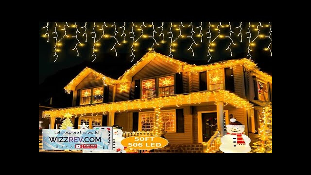 Icicle Christmas Lights Outdoor 50+16Ft 506 LED Icicle Lights Indoor with 101 Review