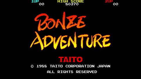 Bonze Adventure Arcade Game, Taito 1988, Longplay Playthrough