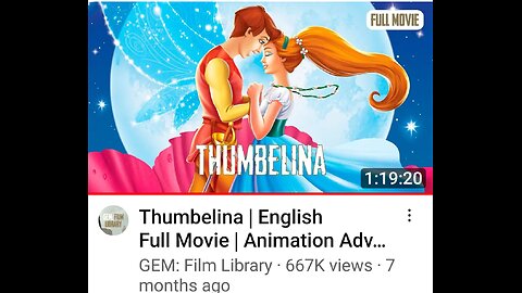 The movie we are watching thumbelina