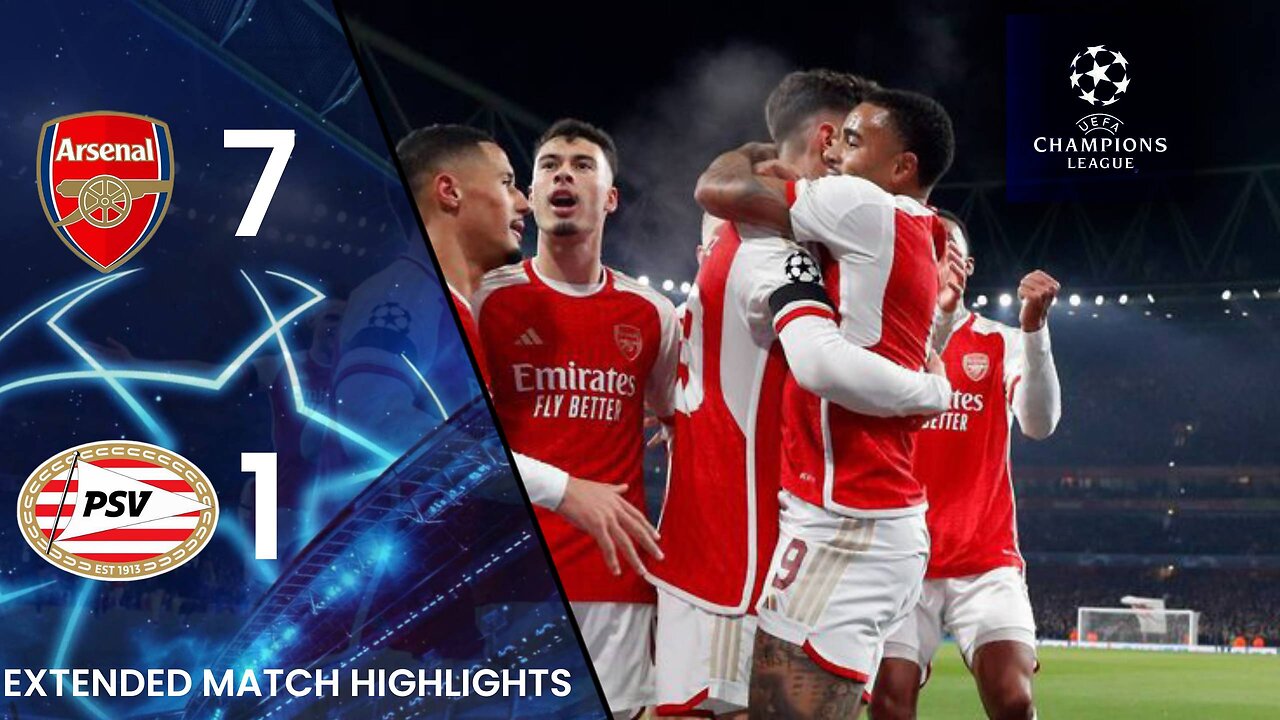 Arsenal's 7-1 Champions League Masterclass vs PSV | Historic UCL Knockout Victory!