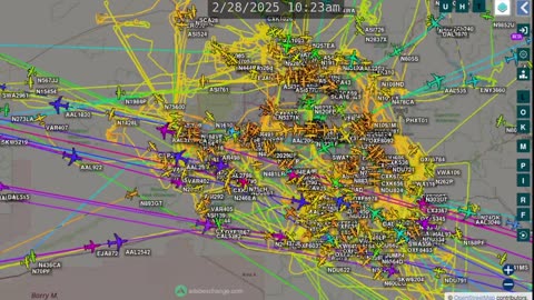 A very big TIME LAPSE of AIRPLANE MAFIA TRAFFIC over PHOENIX AZ - March 4th 2025 - no audio -