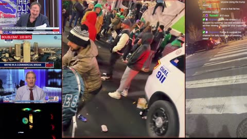 Eagles fans celebrate in Philadelphia.