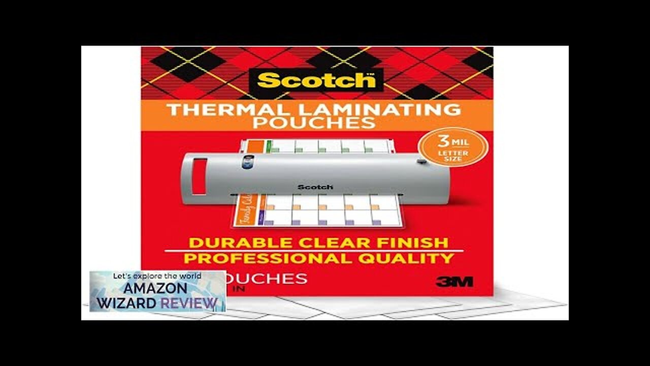 Scotch Thermal Laminating Pouches200 Pack Laminating Sheets3 Mil8.9 x 11.4 Inches Review