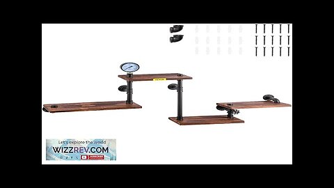 VEVOR Industrial Pipe Shelving Pipe Shelves with 4-Tier Wood Planks Rustic Floating Review