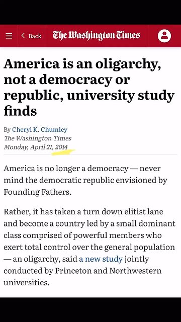 Democracy + Capitalism always lead to Oligarchy