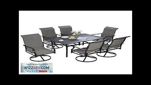 VEVOR 7 Pieces Patio Dining Set Outdoor Furniture Table and Swivel Chairs Review