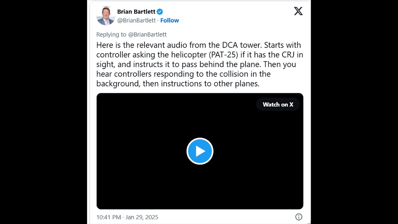 Here is the relevant audio from the DCA tower. Starts with controller asking