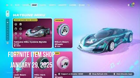 Fortnite Item Shop|January 29, 2025(*New* Hatsune Miku Cyclone Bundle & Illusive Emote)