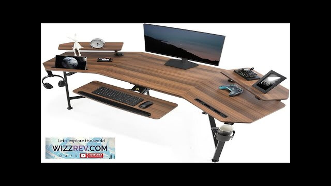 EUREKA ERGONOMIC 72" Computer Desk W Keyboard Tray Wing-Shaped Music Studio Desk Review