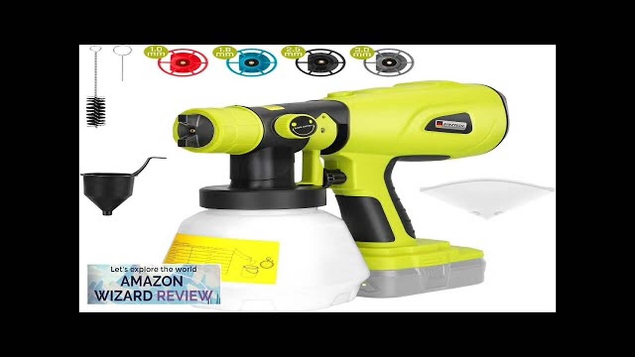 Paint Sprayer for Ryobi ONE+ 18V Li-ion Ni-Cad Ni-Mh Battery HVLP Spray Review