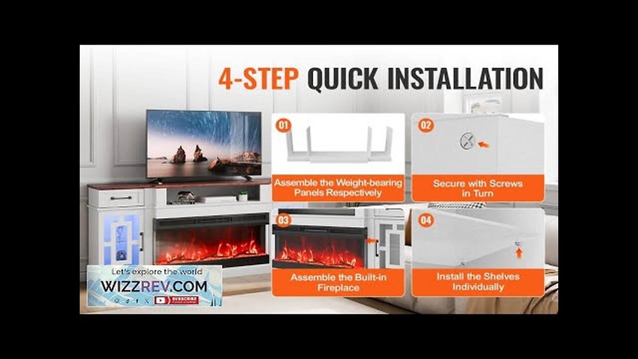 VEVOR 80 in Fireplace TV Stand 20 LED Lights Remote Control Review