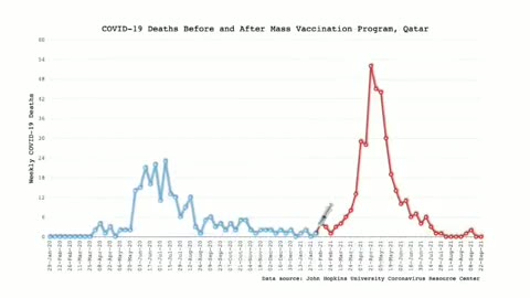 Grafico dei decessi settimanali prima e dopo il vaccino anti-covid19 da....