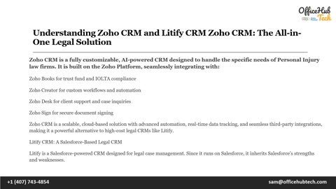 Zoho Vs. Litify: Best CRM for Personal Injury Law Firms in 2025