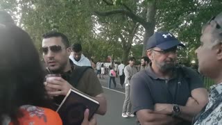 Speakers Corner - Uncle Sam talks to a Mormon Lady and Muslims about Marrying Ma