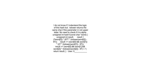 Do you have any simple hash function that takes first three letter