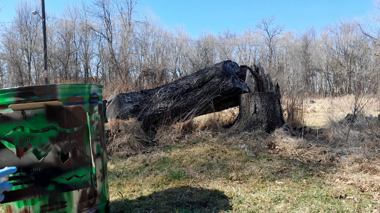Camouflage Garbage Can