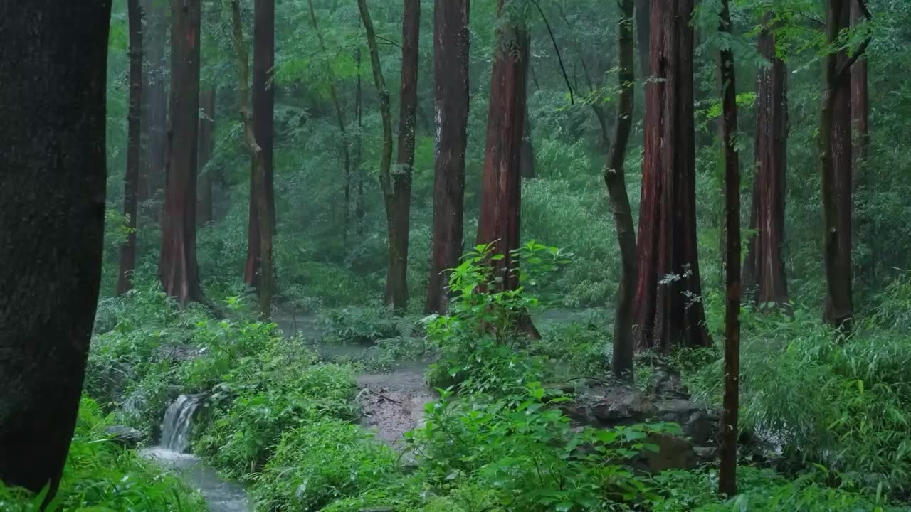 The streams and rain in the valley