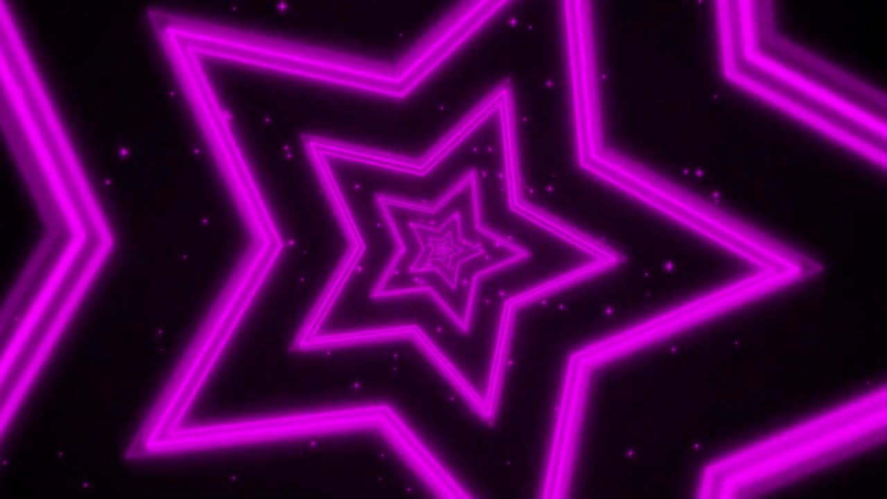 Shining Neon LED PINK Star Lights Tunnel