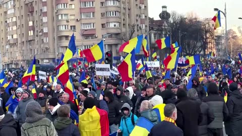 Thousands protest Romania's canceled presidential election