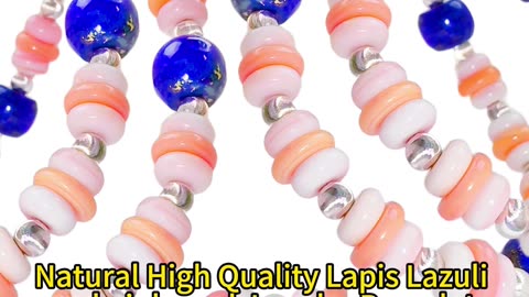 GN-20250217-02 Natural High Quality Lapis Lazuli and pink opal Jewelry Bracelet