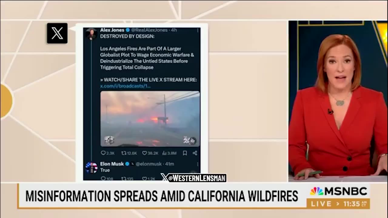 😂😂😂MSNBC’s Jen Psaki has identified the key story on which to focus, as fires still rage in LA.