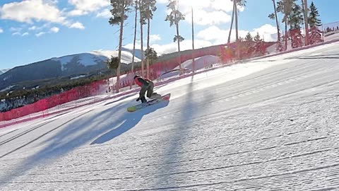 Snowboarding steepest runs on the front side of Keystone Resort