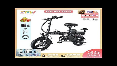 ZPW RS6 Electric bike 400W 48V 35AH Folding 14inch ebike Mini Adult Review