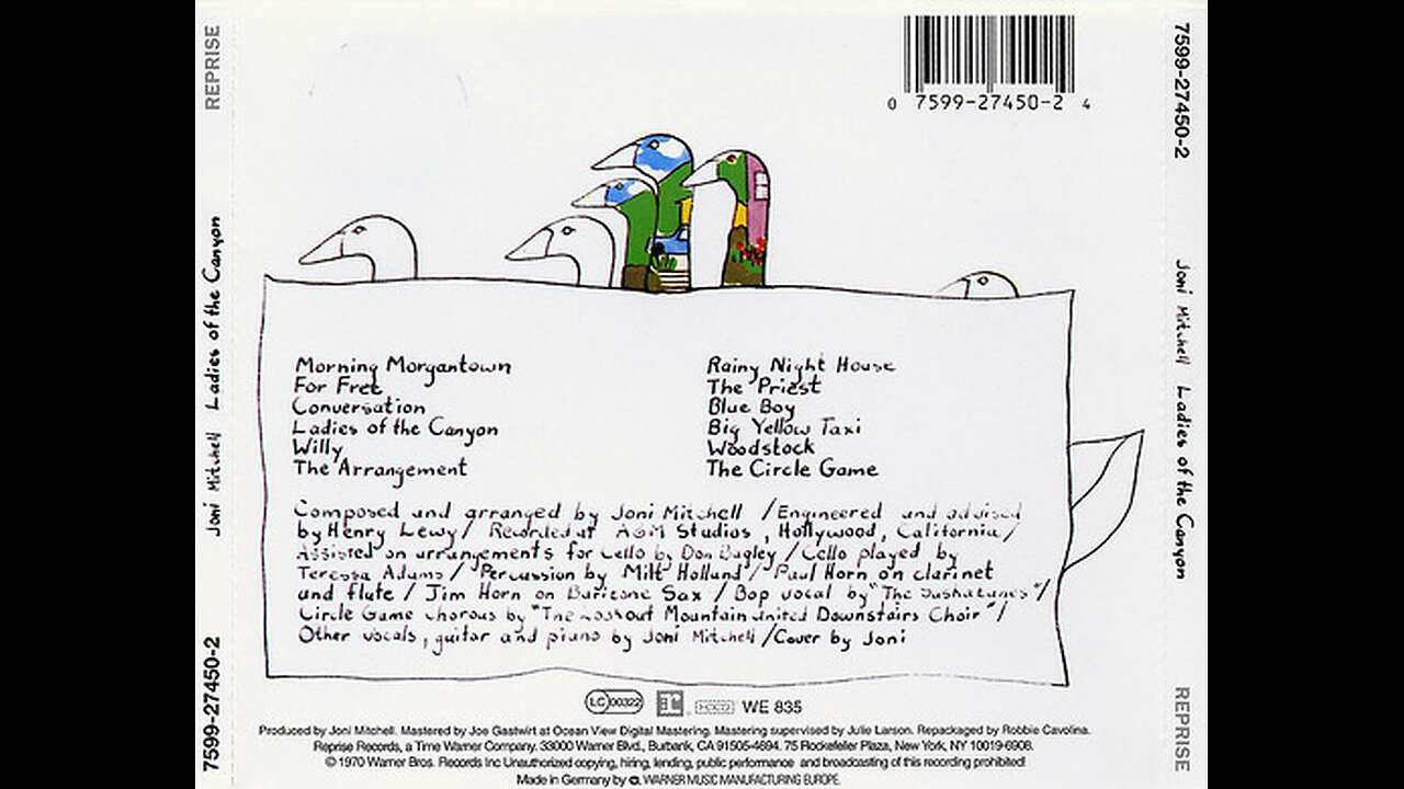 1970 - Joni Mitchell - Ladies Of The Canyon [FULL ALBUM]