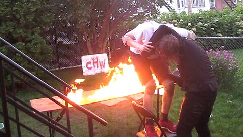 Flaming Table Match - Scythe (c) VS Nikky Chance {CHW Interstate Title} Backyard Wrestling