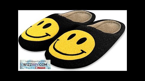 Smile Face Slippers for WomenRetro Soft Plush Lightweight House Slippers Slip-on Cozy Review