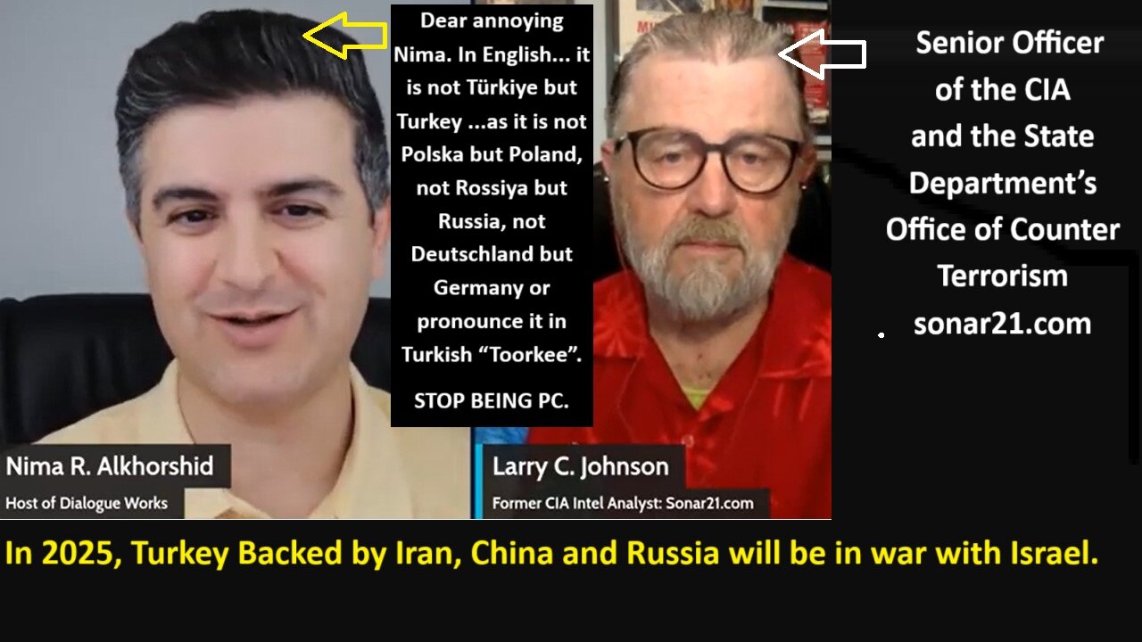 Johnson CIA: In 2025, Turkey Backed by Iran, NK, China and Russia will be in war with Israel.