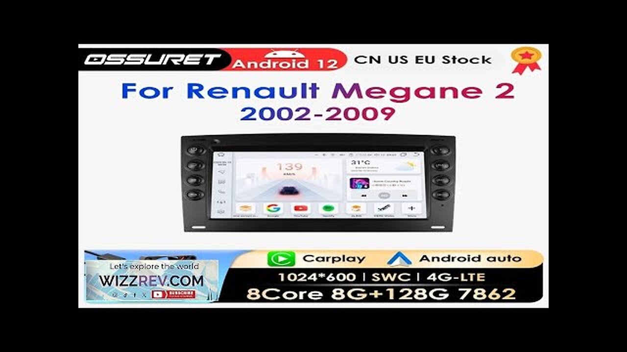 2 din Carplay Android Auto Car Radio For Renault Megane 2 2002-2009 Review