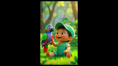 Cute Baby Playing With baby pet #Parrot #maintoota #haryrangkahundikhta #ytshorts