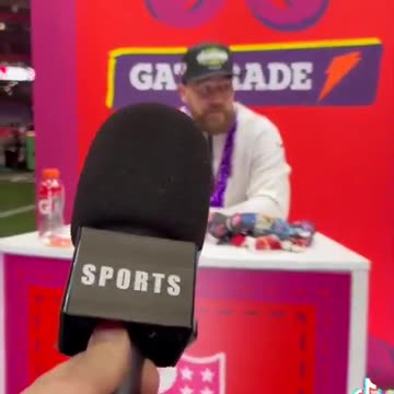 Reporter asks Travis Kelce if he loves Taylor Swift more or phantom penalties