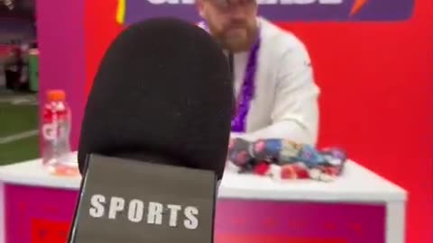 Reporter asks Travis Kelce if he loves Taylor Swift more or phantom penalties