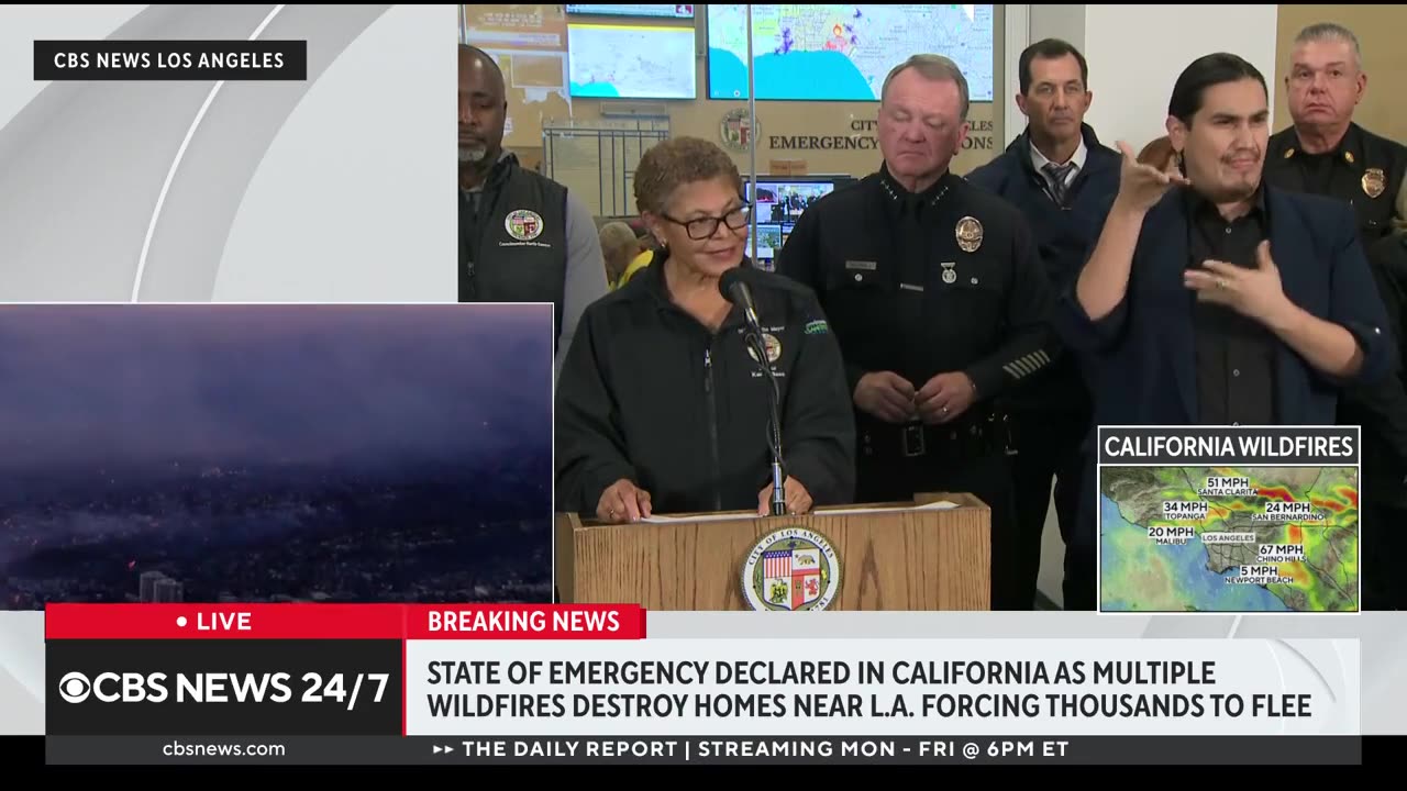 Karen Bass Addresses The Public Amid The Wildfires In California